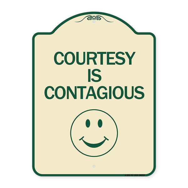 Courtesy Is Contagious Heavy-Gauge Aluminum Architectural Sign, 24" x 18", TG-1824-24232